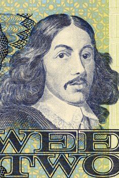 Jan van Riebeeck (1819-1877) on 2 Rand 1983 Banknote from South Africa. Dutch colonial administrator and founder of Cape Town.