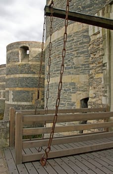 open drawbridge castle of Angers (maine and loire, France)