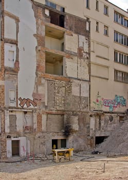 old building being demolished in Paris France