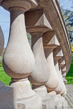 pillars stairs of a 19 century manor house (France)