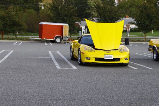 GLOUCESTER, VA, USA - OCTOBER 14: A Chevy Corvette Z06 at the Middle Peninsula Classic Cruisers Club weekly Car Show. Main Street Center. on October 14, 2011 in Gloucester, VA, USA