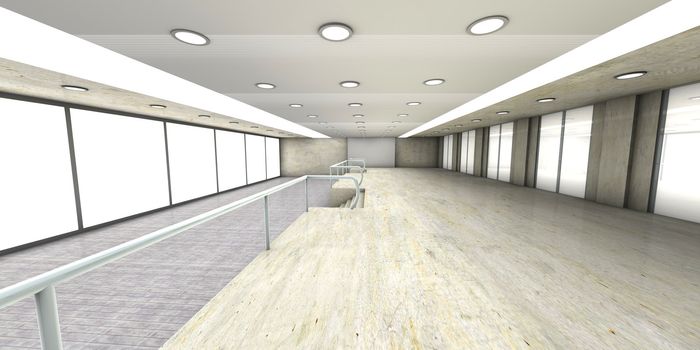 A empty office. Architectural visualisation. 3D rendered Illustration.