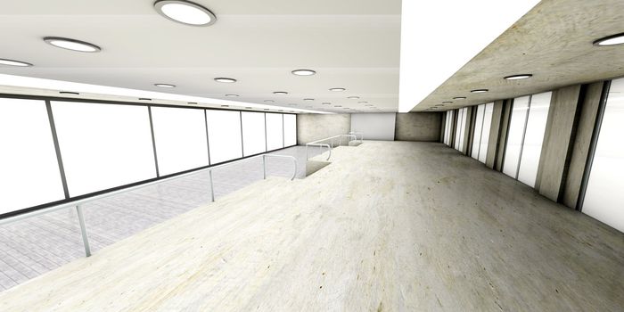 A empty office. Architectural visualisation. 3D rendered Illustration.