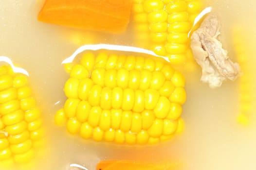 closeup of delicious corn soup