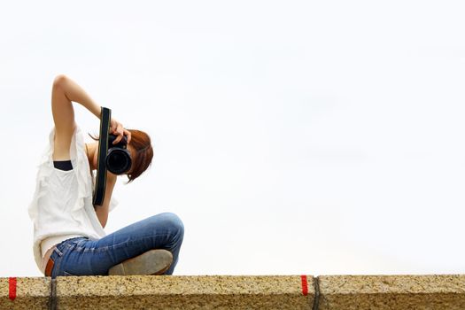 Asian girl and photographer