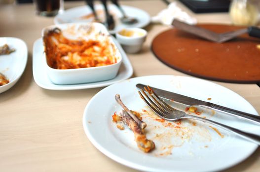 A picture of The table after dinner