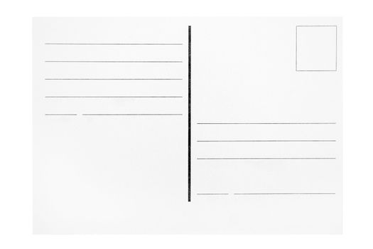 Customizable blank postcard isolated on a white background.