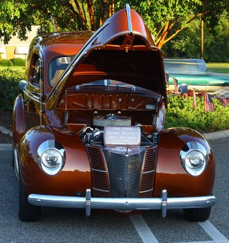 GLOUCESTER, VA, USA -OCTOBER 7: Vintage 1940 Sedan Delivery in the Middle Peninsula Classic Cruisers Club weekly Car Show. Main Street Center. October 7, 2011 in Gloucester, VA, USA