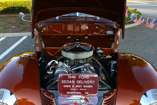 GLOUCESTER, VA, USA -OCTOBER 7: Vintage 1940 Sedan Delivery in the Middle Peninsula Classic Cruisers Club weekly Car Show. Main Street Center. October 7, 2011 in Gloucester, VA, USA