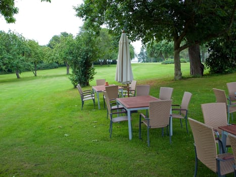  Charming romantic hotel cafe backyard garden seating corner with furniture         