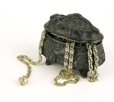 Ancient casket for storage of jewelry