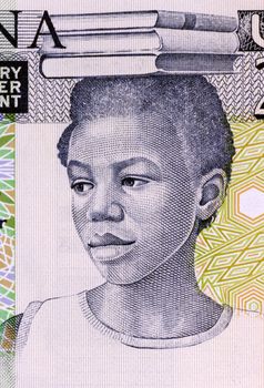 School Girl on 2 Cedis 1979 Banknote from Ghana