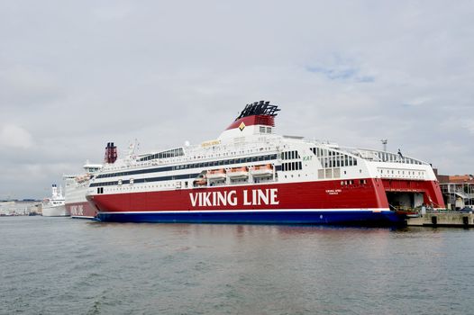 Cruise ship Viking Line in the port of Helsinki, Finland