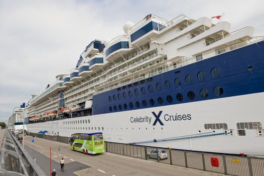 Cruise ship  in the port of Copengageni, Denmark