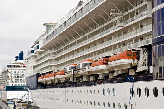 Cruise ship  in the port of Copengageni, Denmark