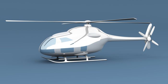 A generic Helicopter. 3D rendered Illustration. 