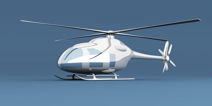 A generic Helicopter. 3D rendered Illustration. 