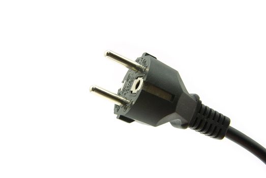 black power plug isolated on a white
