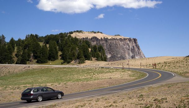 Station Wagon on the Road in Western United States