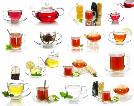 tea in cup isolated on white background