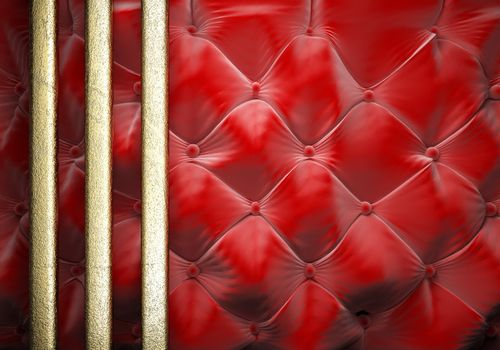 gold on red fabric background