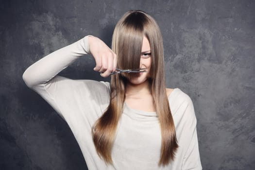 Lovely girl decided to get a haircut