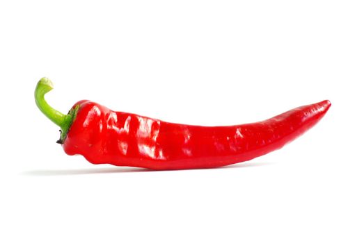 fresh red hot pepper on a white 