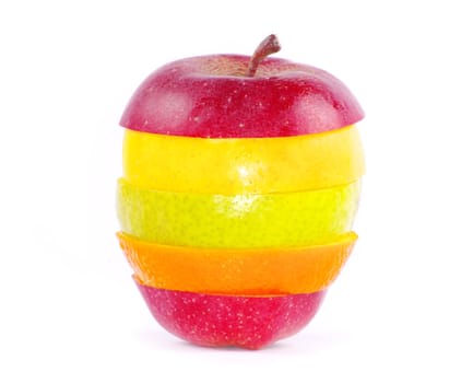mixed fruit  isolated on white