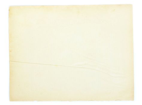 old note paper isolated on white background