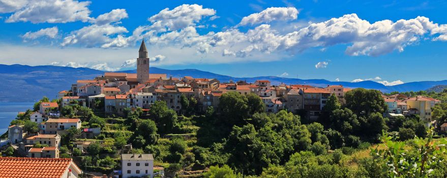 Adriatic Town of Vrbnik panoramic view, Island of Krk, Croatia