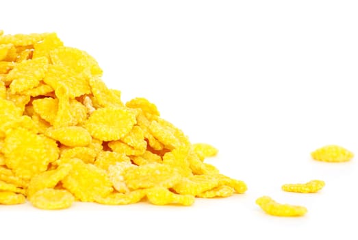 fresh corn flakes on white