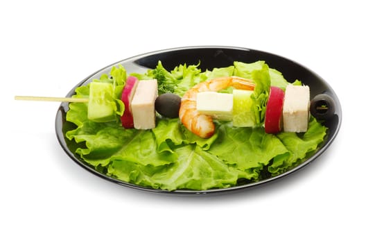 salad with vegetables on white background