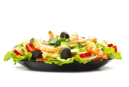 Appetizing salad on white background