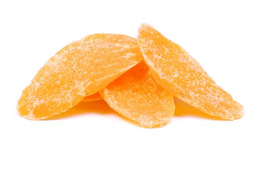 Dried mango on white background