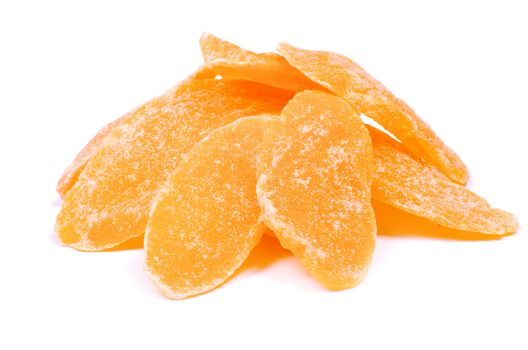 Dried mango on white background