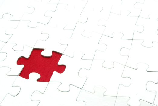 White puzzles for background. business concept
