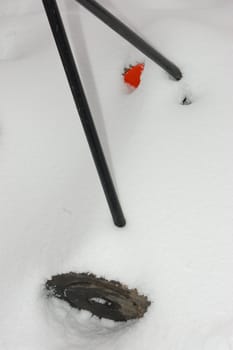 Garden tools in winter