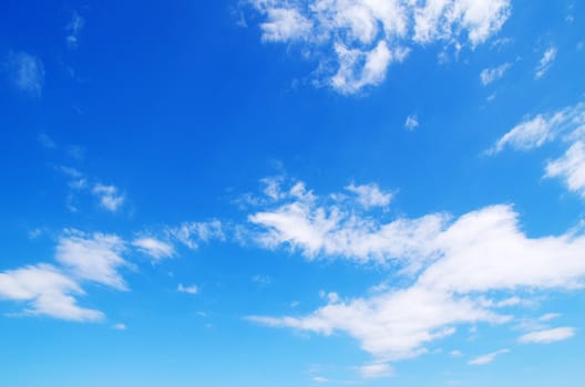 blue sky with clouds and sun