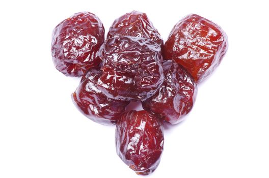 dryed dates on white background