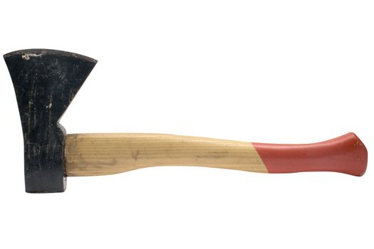 Grungy hand axe isolated on white. File contains clipping path.