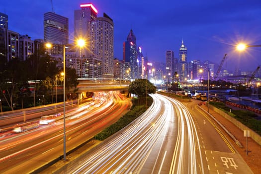 traffic in urban at night