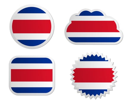 Costa Rica flag labels