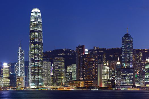 Night scene of cityscape in Hong Kong