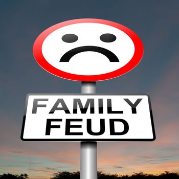 Illustration depicting a sign with a family feud concept.