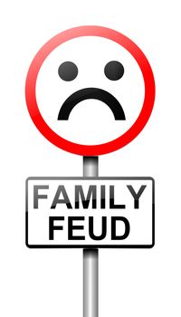 Illustration depicting a sign with a family feud concept.