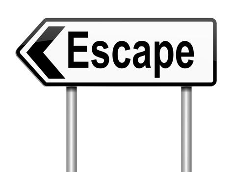 Illustration depicting a sign with an escape concept.