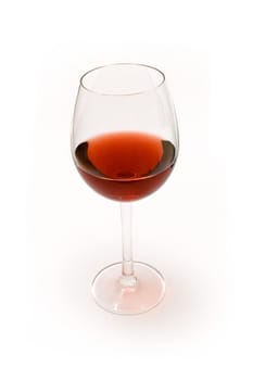 Glass of red wine isolated on a white background.