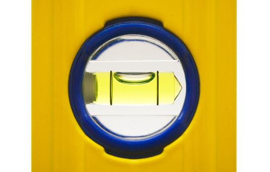 Yellow work tool isolated on a white background.