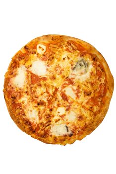 Italian pizza isolated on a white background. File contains clipping path.