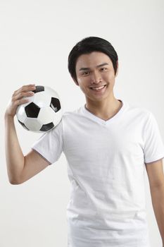 man holding a football